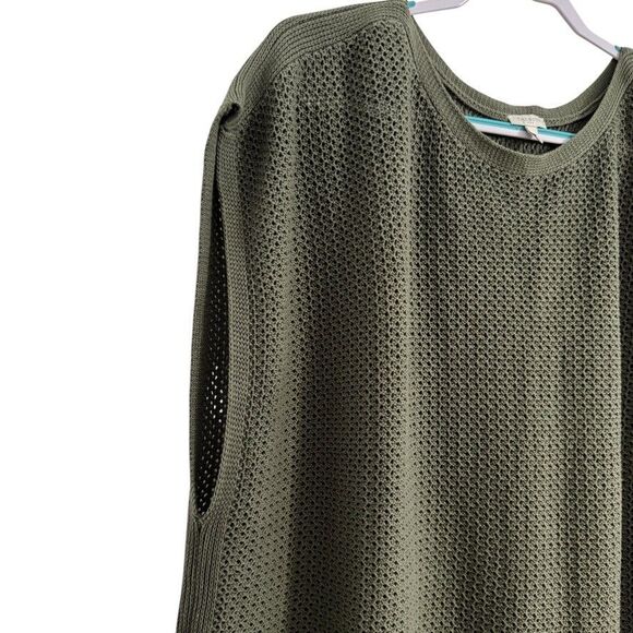 Talbots Women's Size L/XL Sleeveless Green Knit Pullover Sweater Oversized - Picture 3 of 6